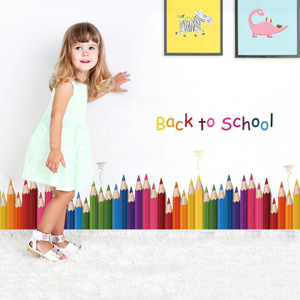 Sticker Creioane colorate 3D, dimensiune 50 cm x 70 cm, multicolor - imagine 4