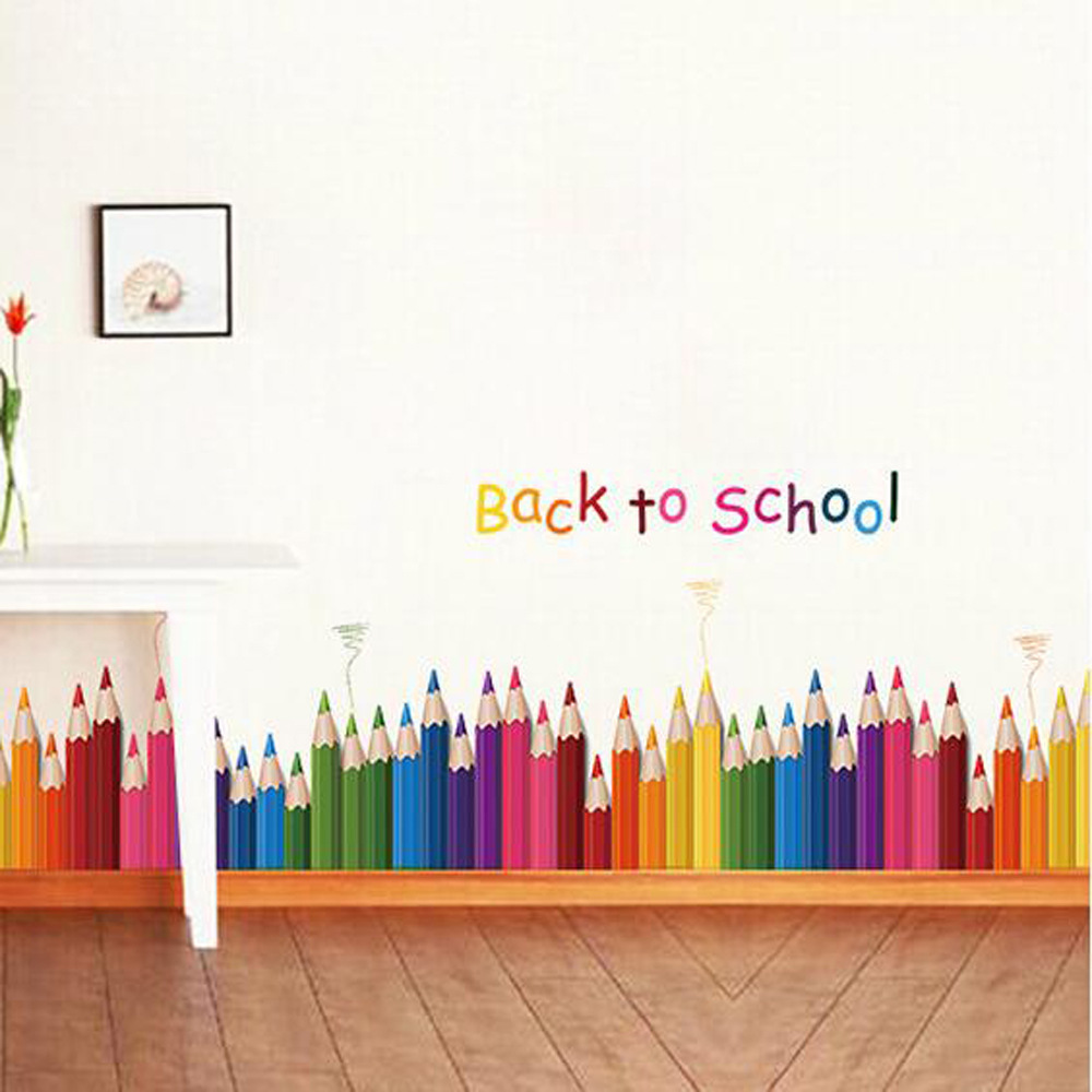 Sticker Creioane colorate 3D, dimensiune 50 cm x 70 cm, multicolor - imagine 5