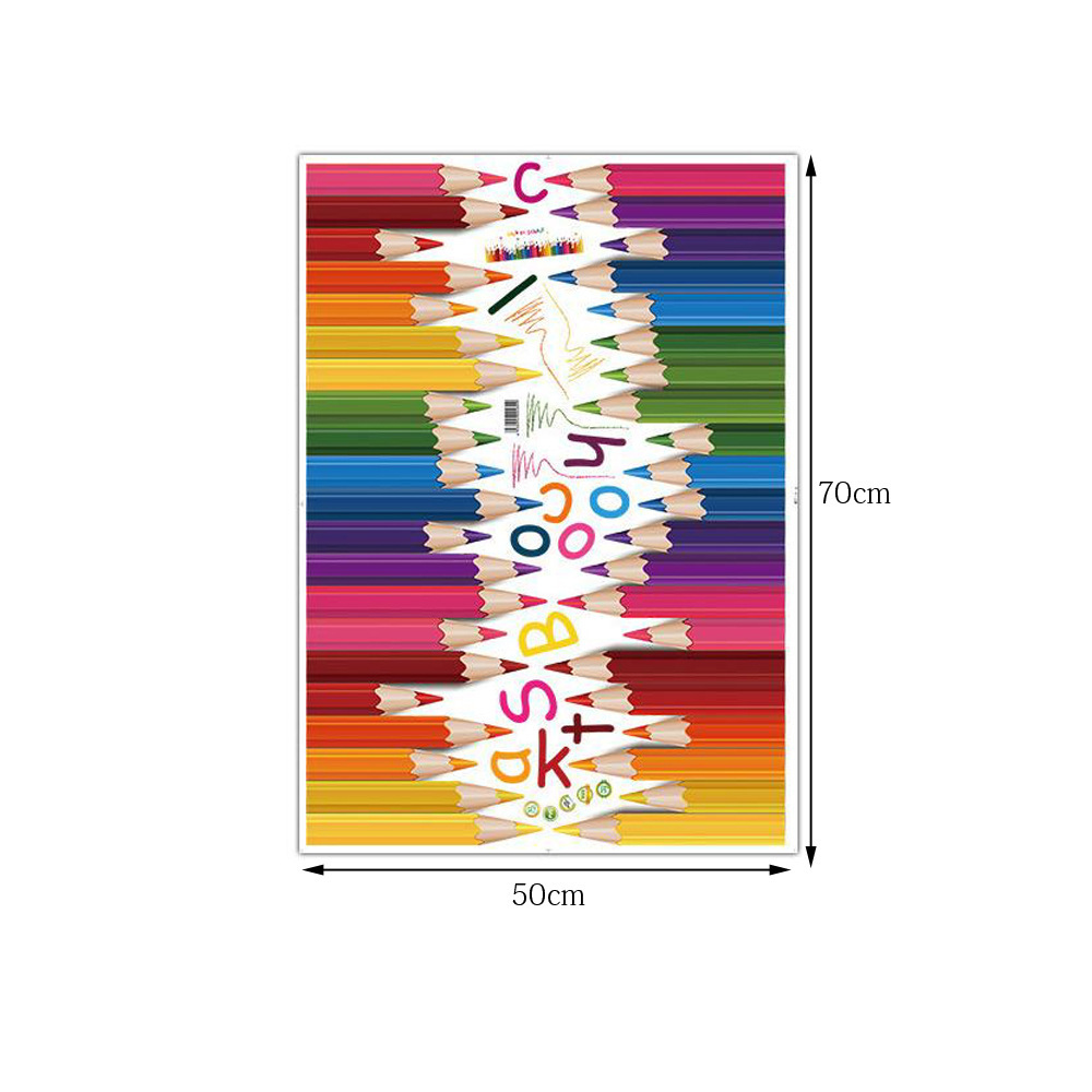 Sticker Creioane colorate 3D, dimensiune 50 cm x 70 cm, multicolor - imagine 2