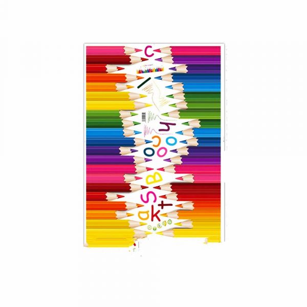 Sticker Creioane colorate 3D, dimensiune 50 cm x 70 cm, multicolor