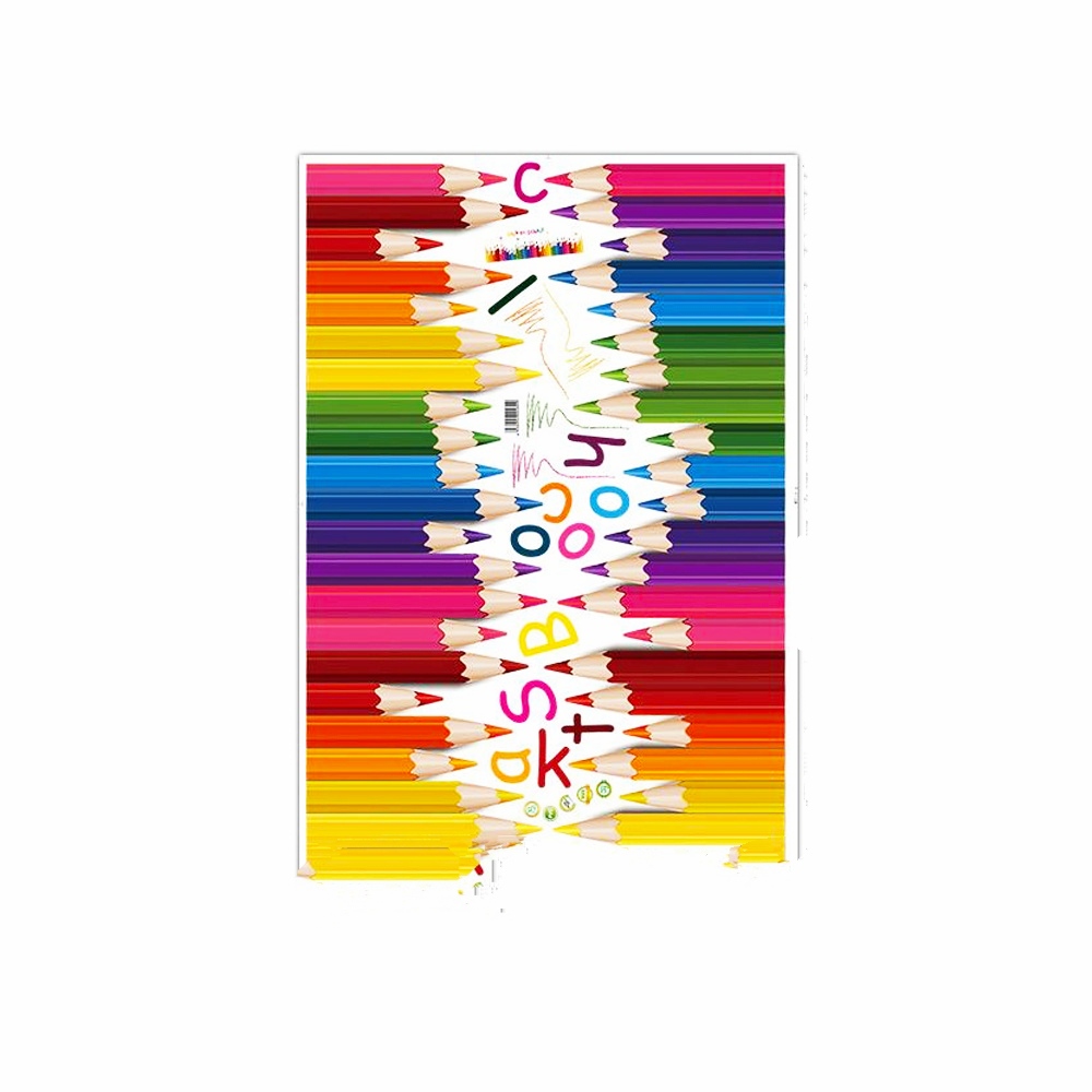Sticker Creioane colorate 3D, dimensiune 50 cm x 70 cm, multicolor