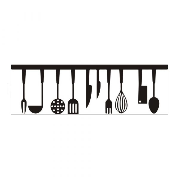 Sticker decorativ pentru bucatarie model AN 3034, 57×18 cm, culoare negru