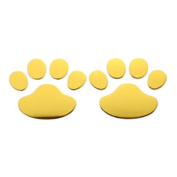 Set 2 Stickere Labute catel 3D, pentru perete sau auto, 6×6 cm, auriu