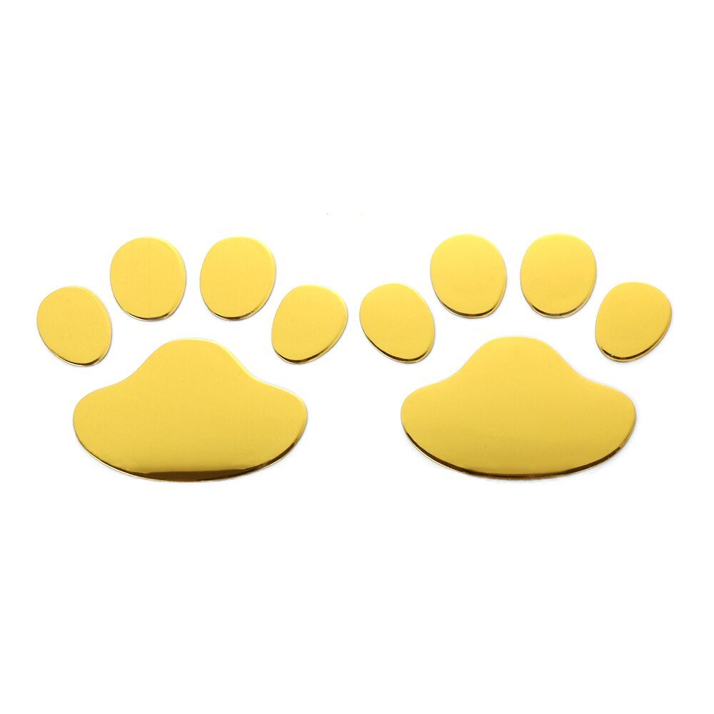 Set 2 Stickere Labute catel 3D, pentru perete sau auto, 6x6 cm, auriu