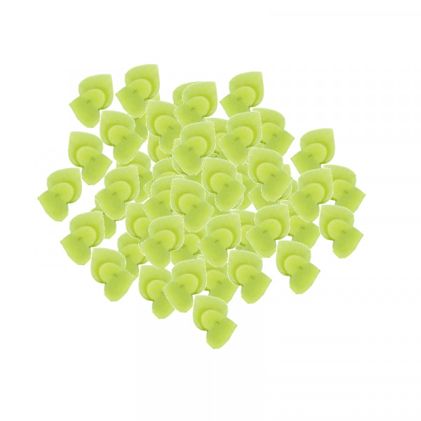 Set stickere fosforescente, forma inimi, autoadezive, dimensiune 3 cm, culoare galben, 40 buc/set