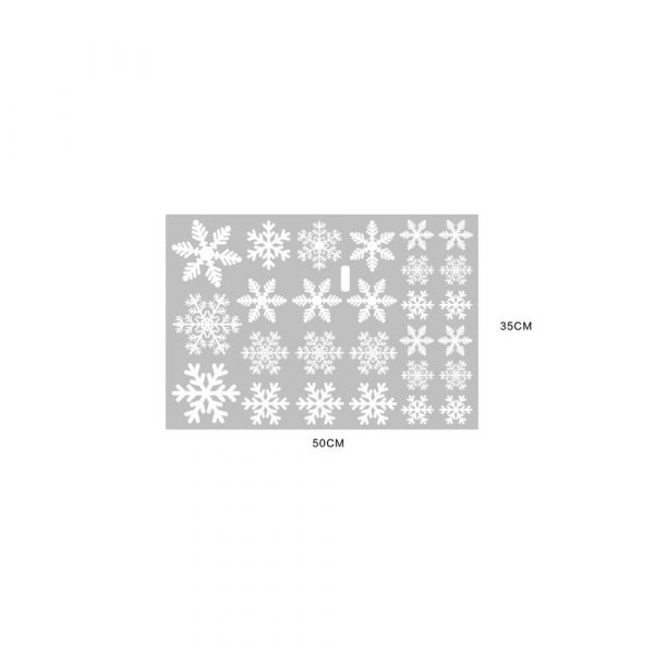 Set Sticker Fulgi de zapada 3D, pentru geam sau alte suprafete, 35×50 cm, culoare alb, 2 bucati