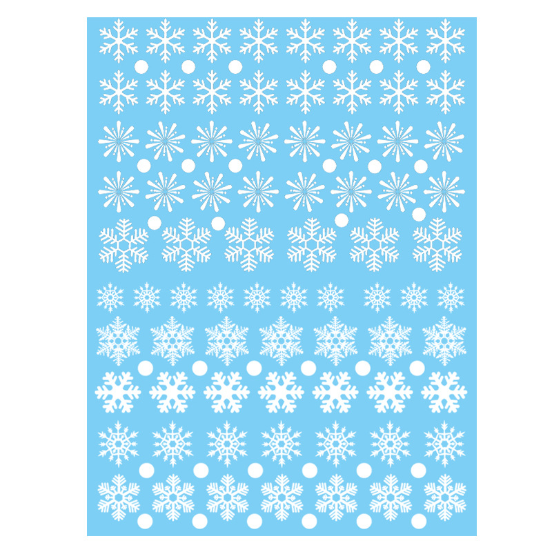 Set Stickere decorative tematica Craciun, 30x43 cm, pentru fereastra sau alte suprafete lucioase, culoare alb, 2 buc