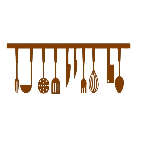 Sticker decorativ pentru bucatarie model AN 3034, 57×18 cm, culoare maro