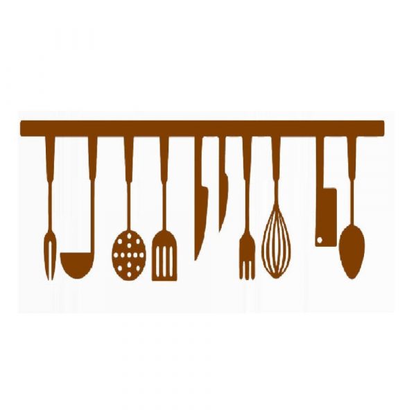 Sticker decorativ pentru bucatarie model AN 3034, 57×18 cm, culoare maro