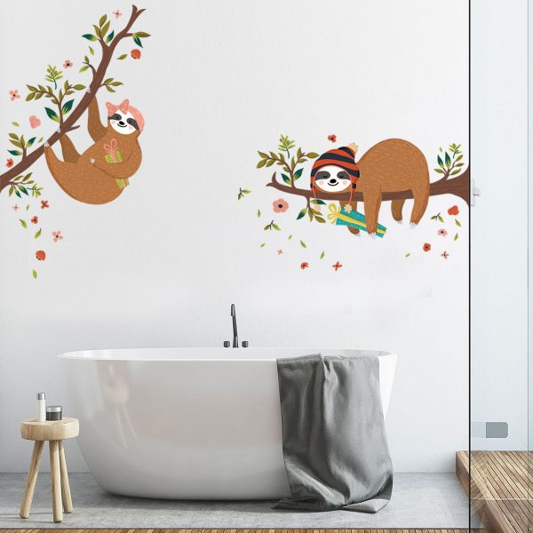 Sticker autocolant de perete Crengute si Ratoni, 50×70 cm, multicolor