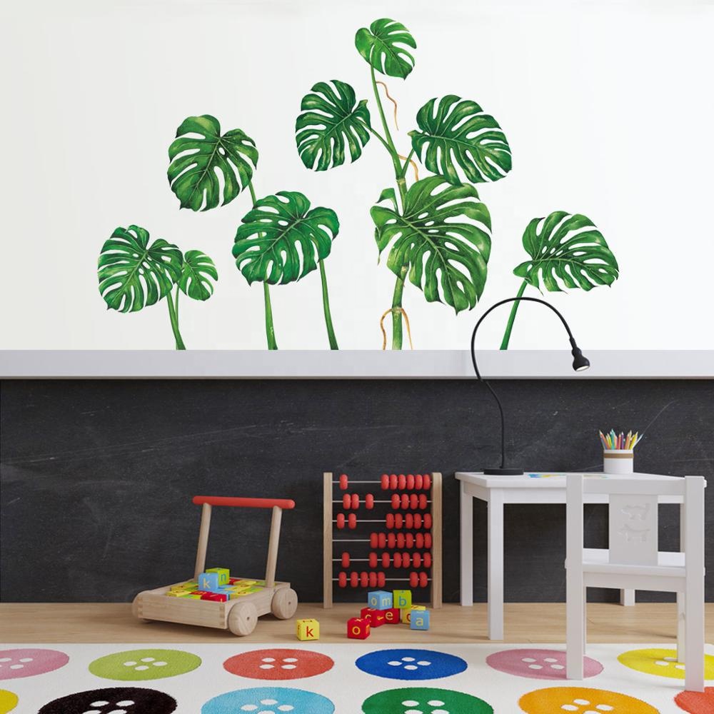 Sticker decorativ pentru perete, model Frunze, 50x70 cm, culoare verde - imagine 4