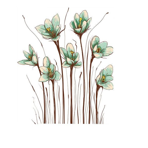 Sticker decorativ 3D model Flowers, 45×60 cm, culoare multicolor