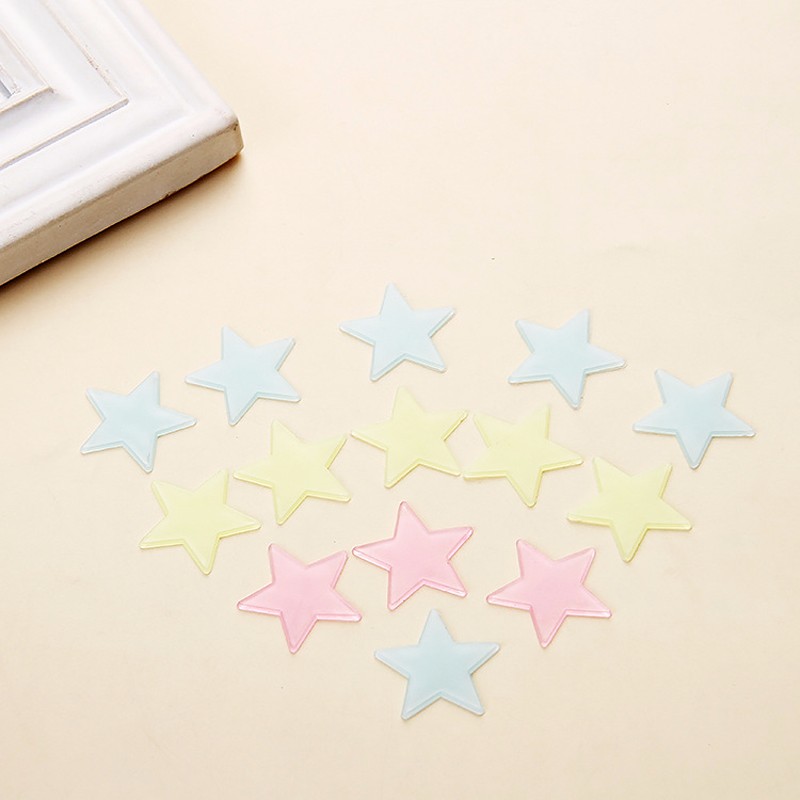 Set 100 stelute fosforescente, autoadezive, 3x3 cm, multicolor - imagine 5