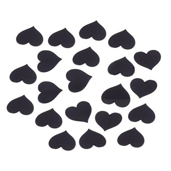 Set 100 inimioare glow autoadezive, oglinda acrilica, dimensiune 2.25×2 cm, culoare negru