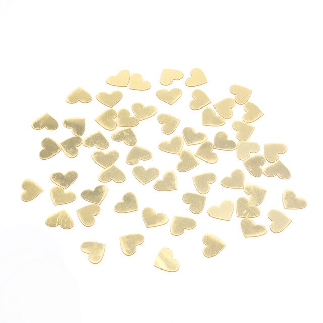 Set 100 inimioare glow autoadezive, oglinda acrilica, dimensiune 2.25x2 cm, culoare auriu