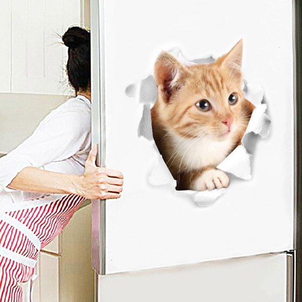 Fototapet 3D pisica Ginger, dimensiune 39×32 cm, 1 bucata