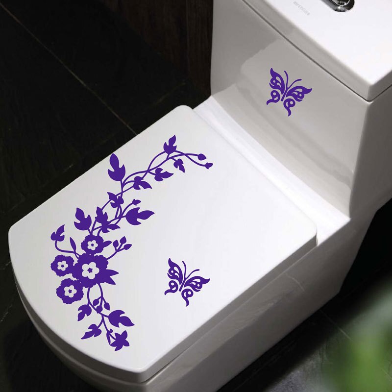 Sticker decorativ 3D cu Flori si fluturasi, 28cm x 34 cm, culoare albastru - imagine 3
