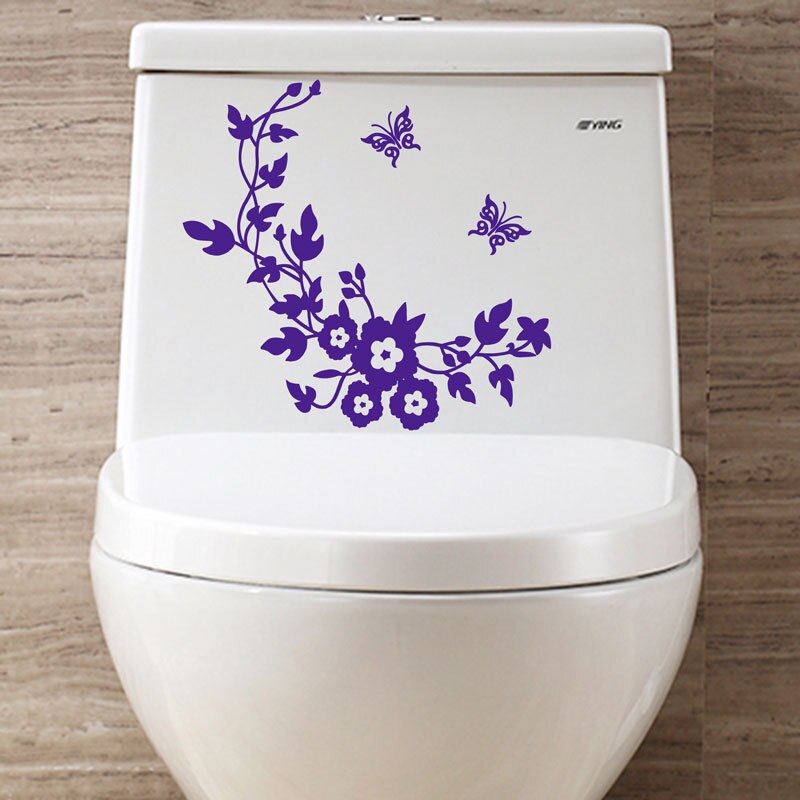 Sticker decorativ 3D cu Flori si fluturasi, 28cm x 34 cm, culoare albastru - imagine 4