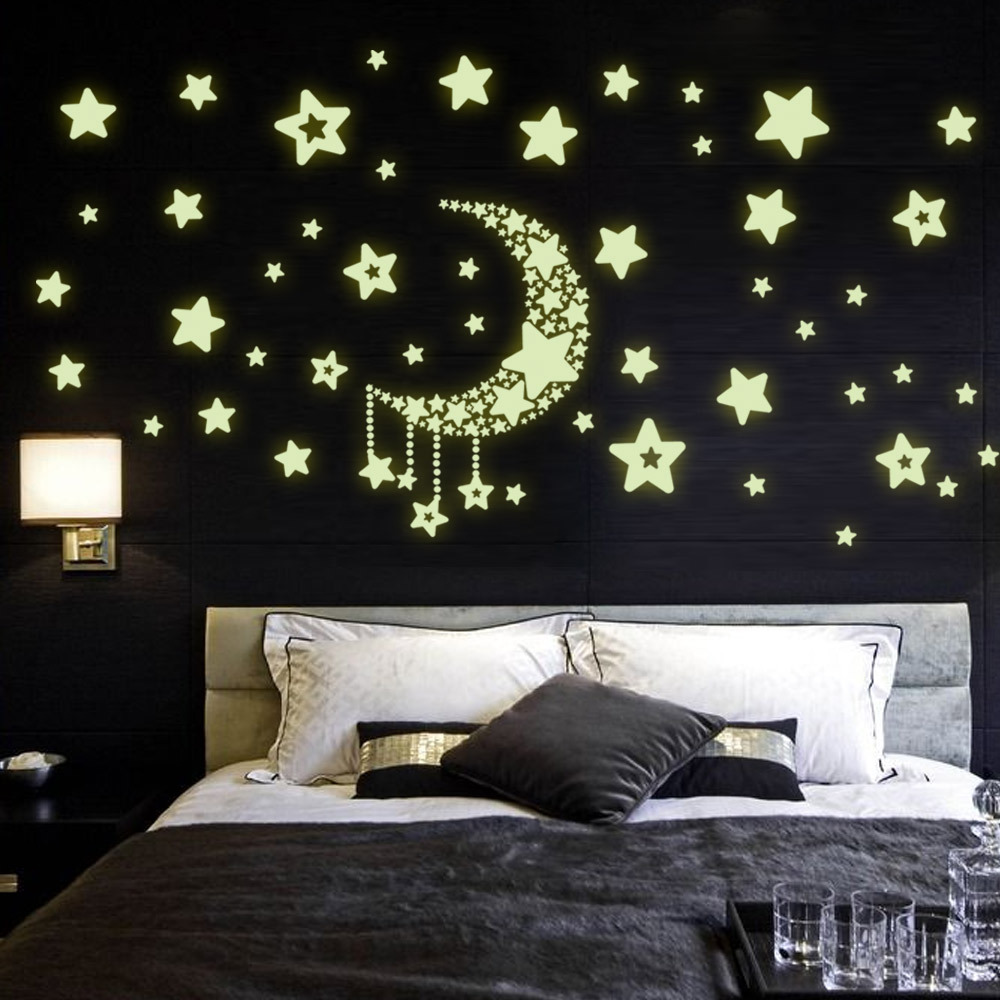 Stickere decorative tip stelute luminoase fosforescente, 35x40 cm - imagine 5