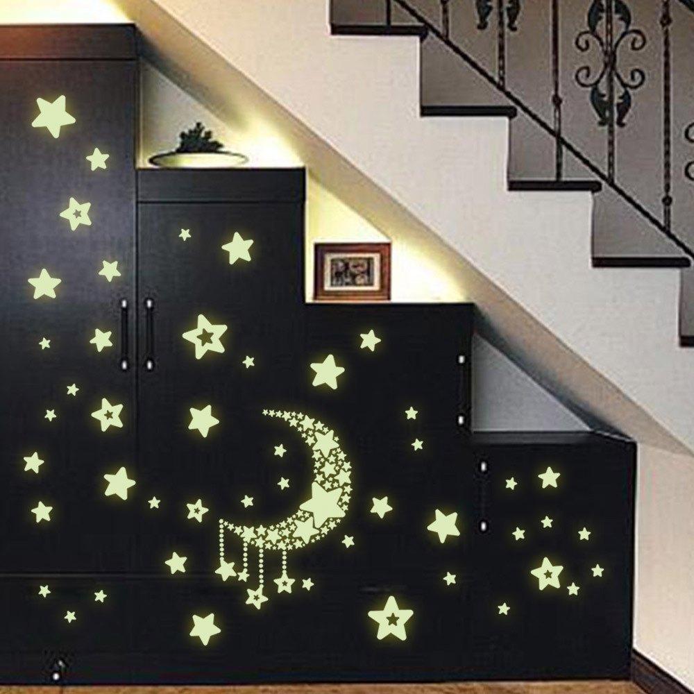 Stickere decorative tip stelute luminoase fosforescente, 35x40 cm - imagine 6