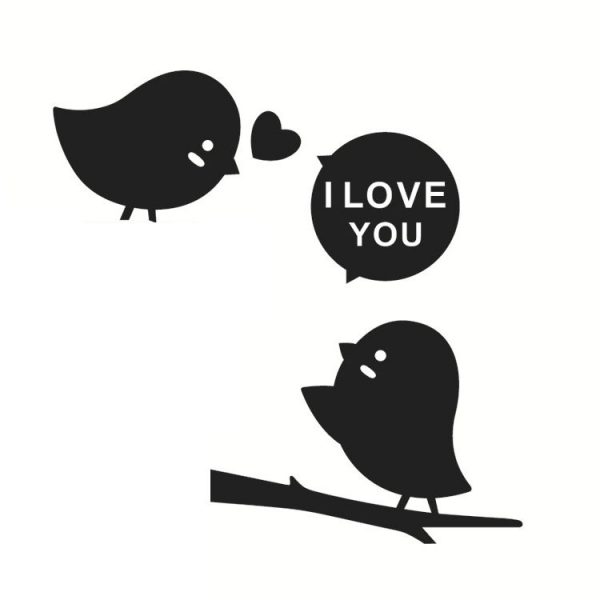 Sticker Birds, pentru intrerupator sau priza, 10×10 cm,  culoare Negru