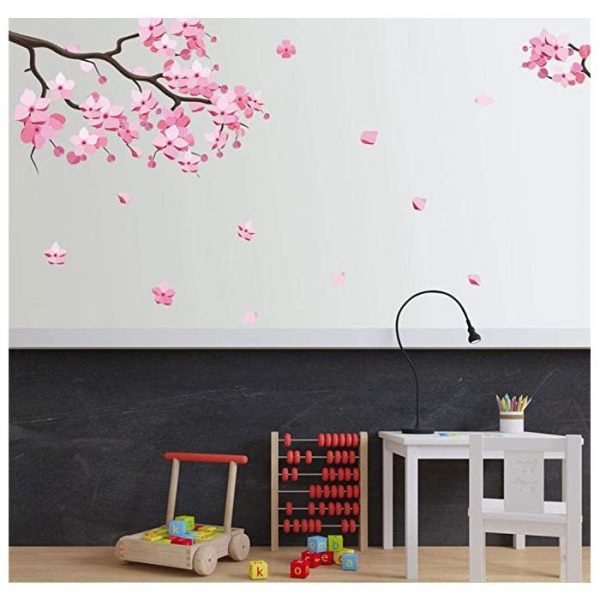 Sticker decorativ model AN 3027 flori Roz, 50 cm x 70 cm