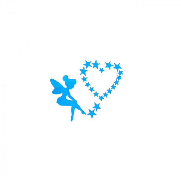 Sticker fosforescent cu ThinkerBell, pentru intrerupator/priza, 10x10cm,  culoare albastru