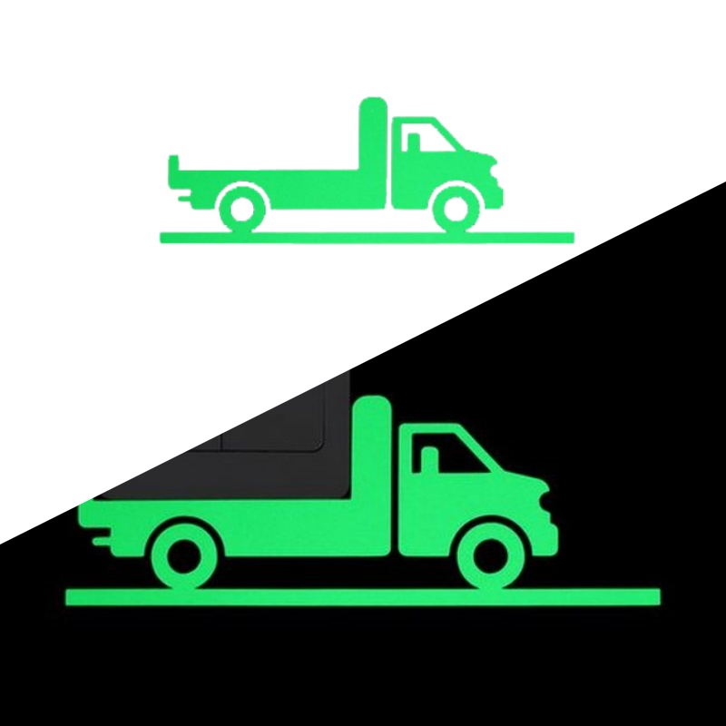 Sticker fosforescent cu camion pentru intrerupator/priza, 10x10 cm, culoare verde - imagine 2