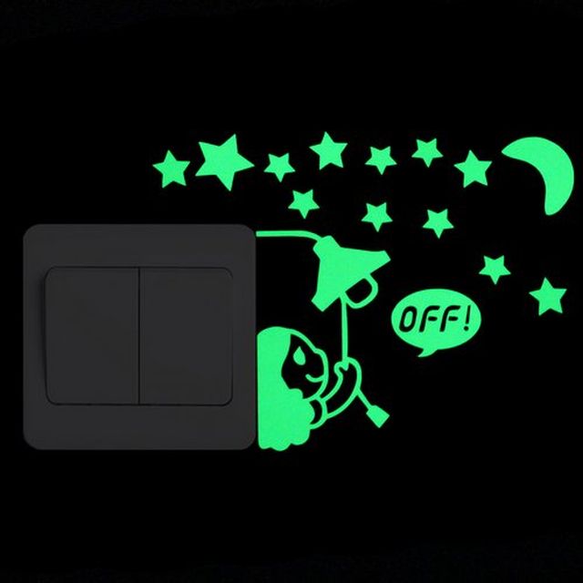 Sticker fosforescent Good Night pentru intrerupator/priza, 10x10cm, culoare verde - imagine 4