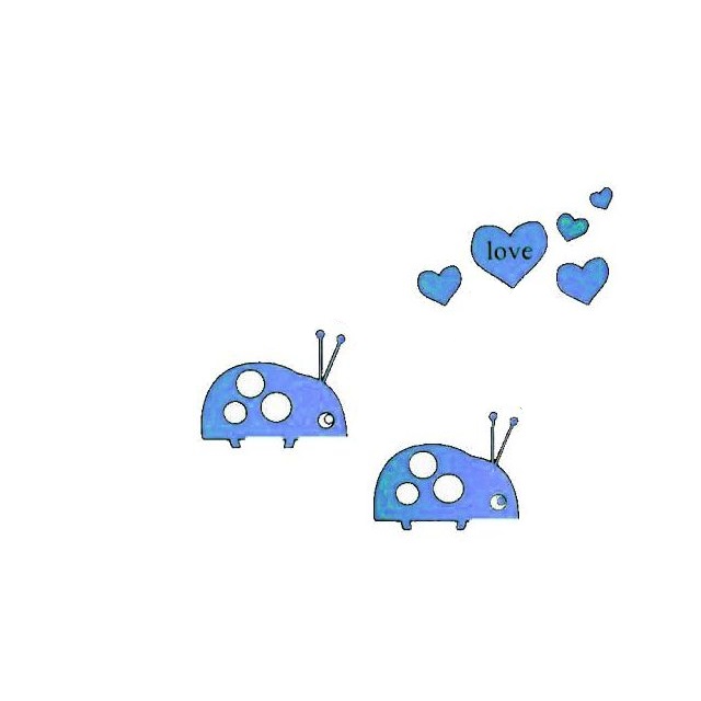 Sticker fosforescent Lady Bug Love, pentru intrerupator/priza, 10x10 cm, culoare albastru - imagine 3