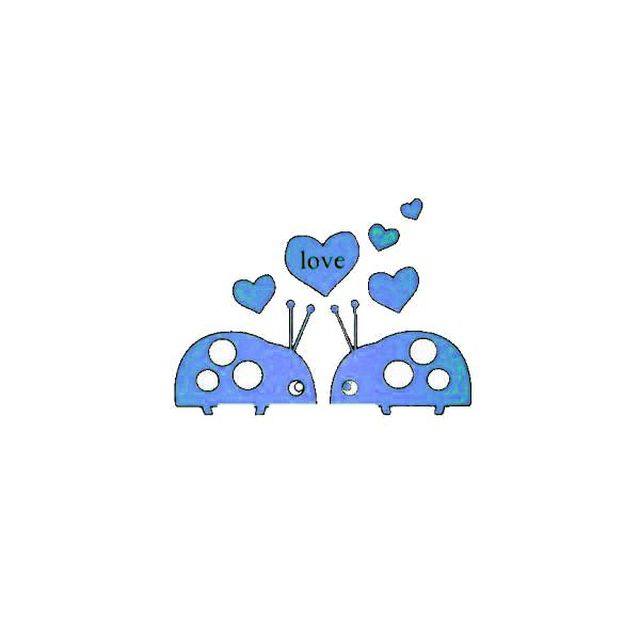 Sticker fosforescent Lady Bug Love, pentru intrerupator/priza, 10x10 cm, culoare albastru