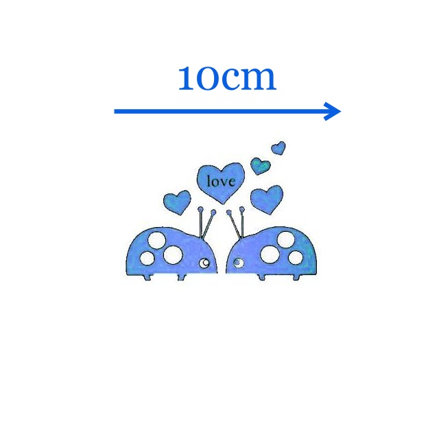 Sticker fosforescent Lady Bug Love, pentru intrerupator/priza, 10x10 cm, culoare albastru - imagine 5