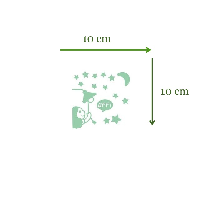Sticker fosforescent Good Night pentru intrerupator/priza, 10x10cm, culoare verde - imagine 5