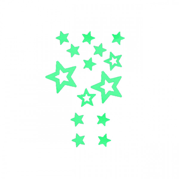 Sticker fosforescent cu stelute pentru intrerupator/priza, 10×10 cm, culoare verde