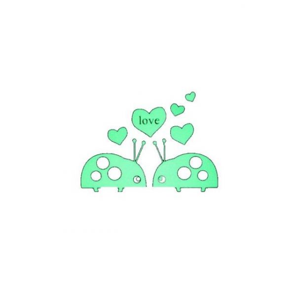 Sticker fosforescent Lady Bug Love, pentru intrerupator/priza, 10×10 cm, culoare verde