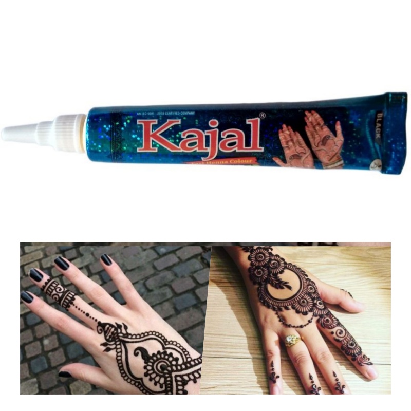 Tatuaj temporar Henna Kajal instant, Tub Culoarea Negru, 25g, 1 buc - imagine 4