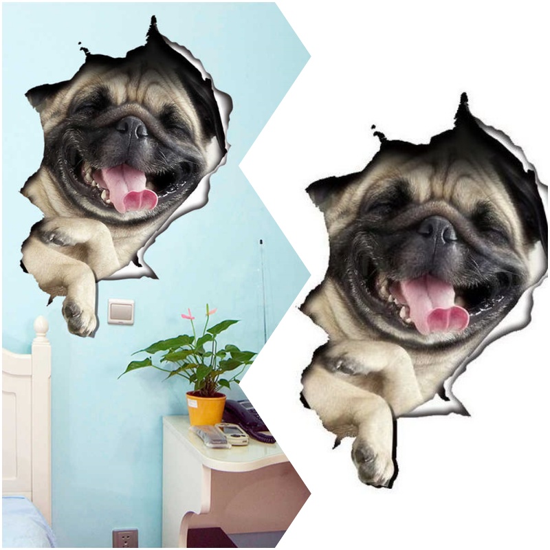 Sticker decorativ Catel 3D, pentru perete sau alte suprafete, 21x31 cm - imagine 2