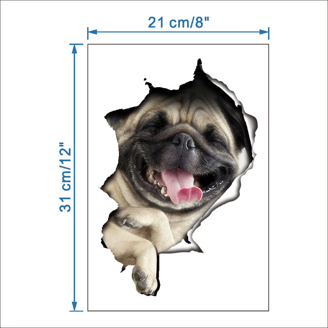 Sticker decorativ Catel 3D, pentru perete sau alte suprafete, 21x31 cm - imagine 3