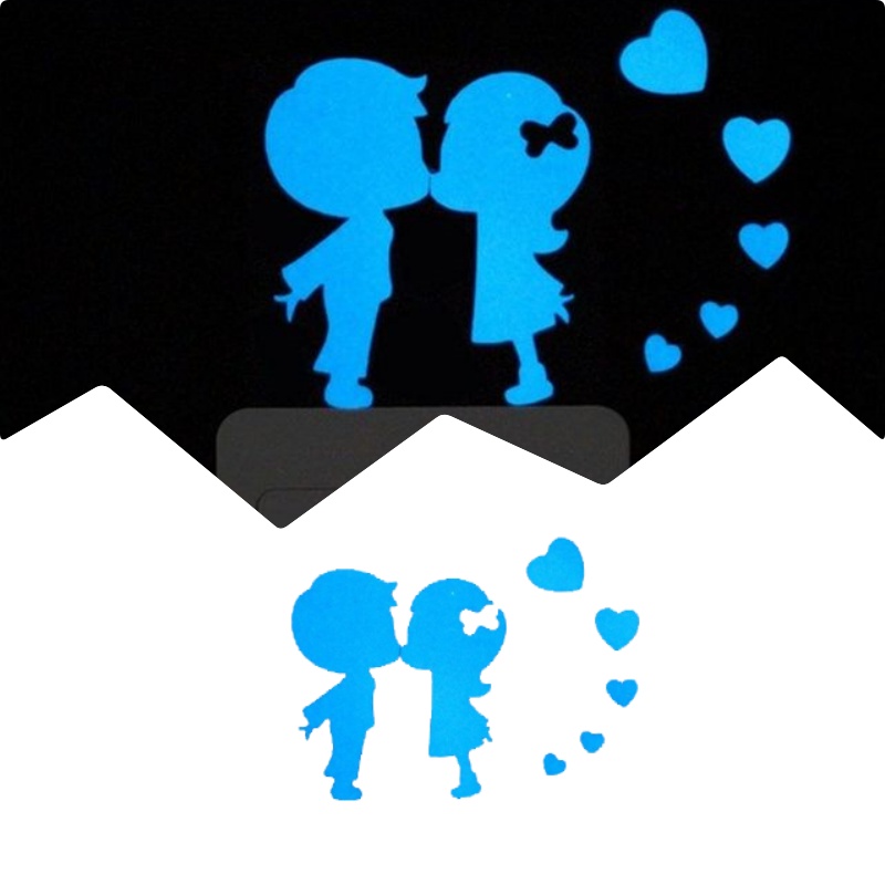 Sticker fosforescent Love, pentru intrerupator/priza, 10x10 cm, culoare albastru - imagine 4