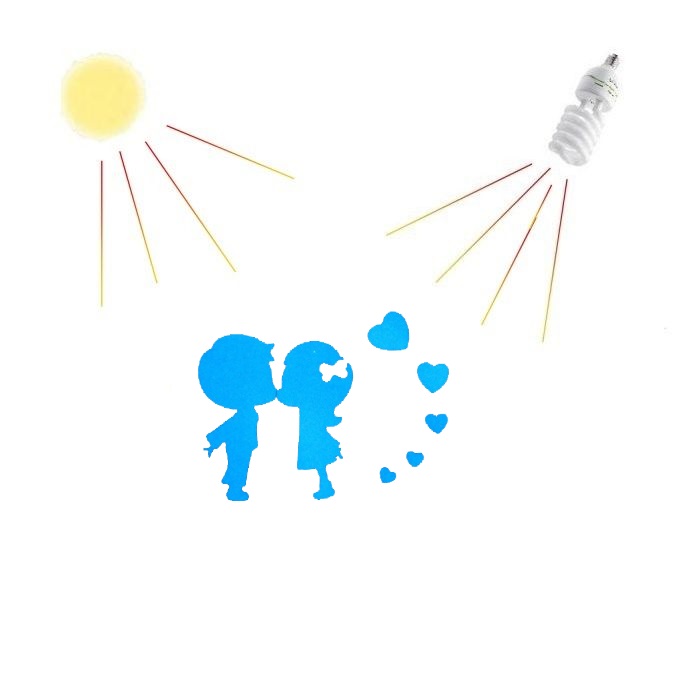Sticker fosforescent Love, pentru intrerupator/priza, 10x10 cm, culoare albastru - imagine 5