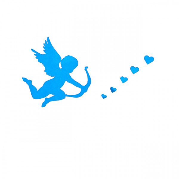 Sticker fosforescent Cupidon pentru intrerupator/priza, 10×10 cm, culoare albastru