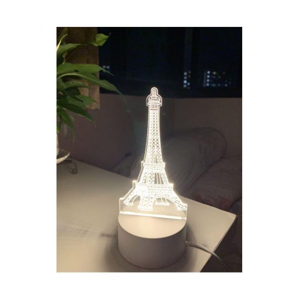 Lampa De Veghe 3D LED model Eiffel Tower, din acril, cu alimentare USB