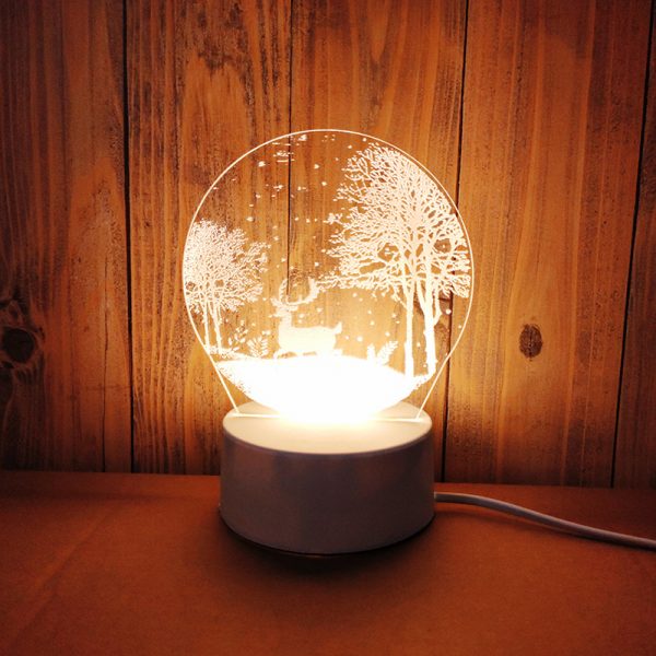 Lampa De Veghe 3D LED model Cerb, din acril, cu alimentare USB