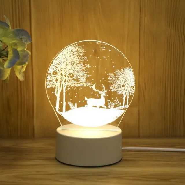 Lampa De Veghe 3D LED model Cerb, din acril, cu alimentare USB - imagine 4