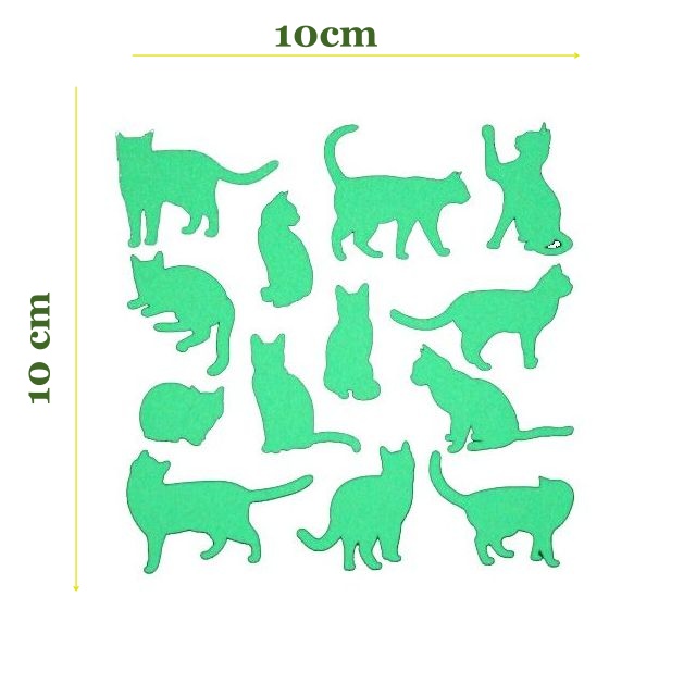 Sticker fosforescent cu pisici, pentru priza/intrerupator, culoare verde - imagine 5