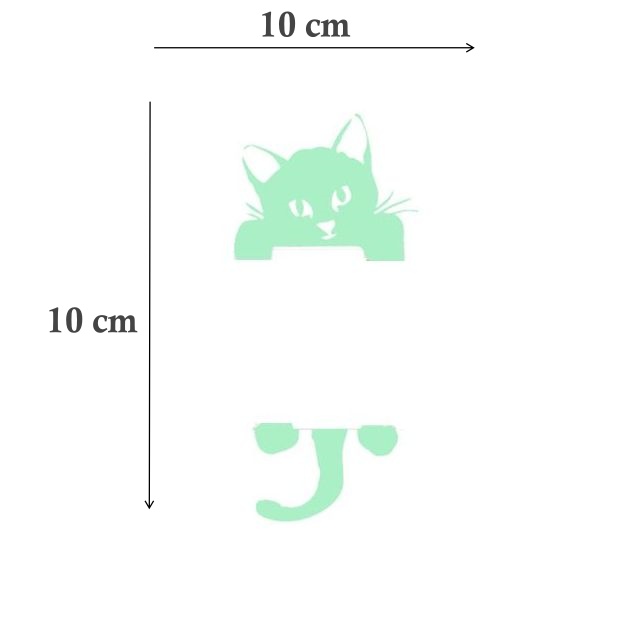 Sticker fosforescent cu pisica, pentru intrerupator/priza, 10x10 cm, culoare verde - imagine 4