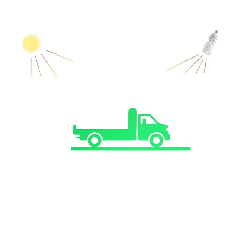 Sticker fosforescent cu camion pentru intrerupator/priza, 10x10 cm, culoare verde - imagine 5