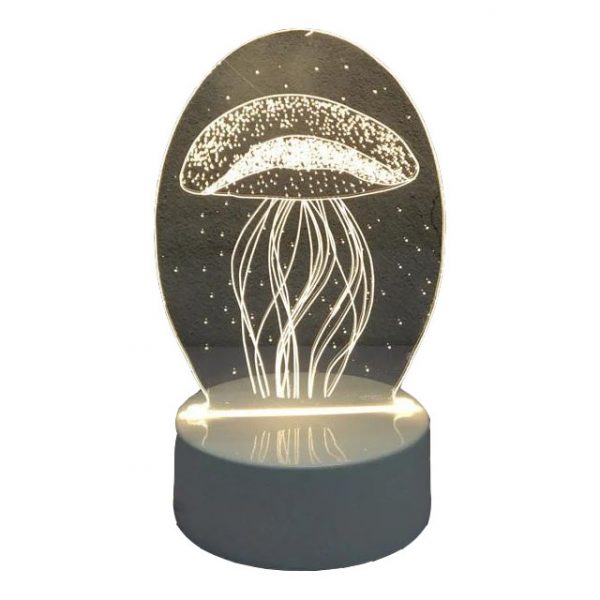Lampa De Veghe 3D LED model Meduza, din acril, cu alimentare USB