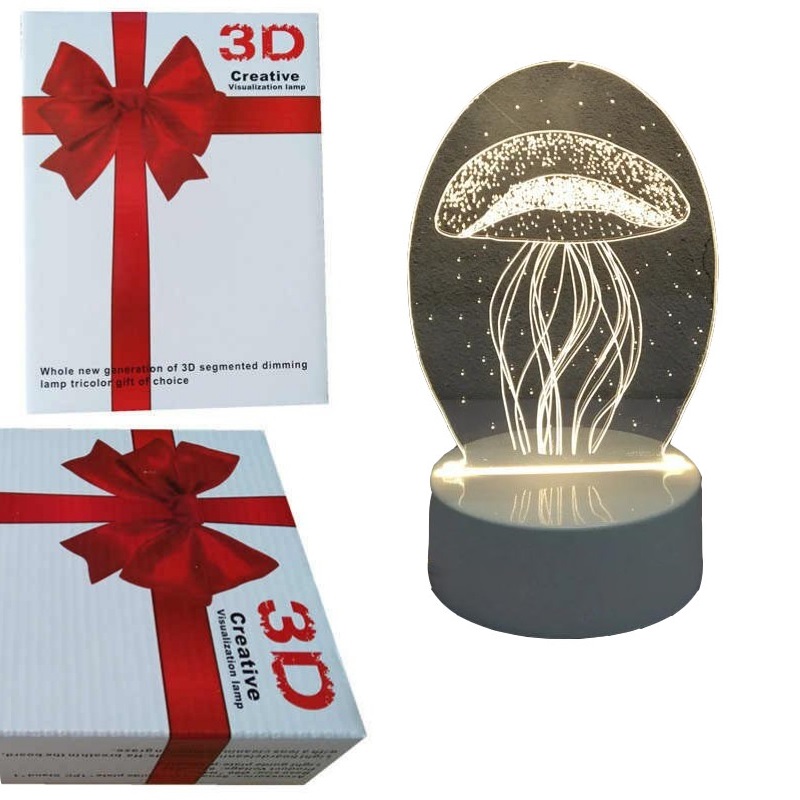 Lampa De Veghe 3D LED model Meduza, din acril, cu alimentare USB - imagine 6