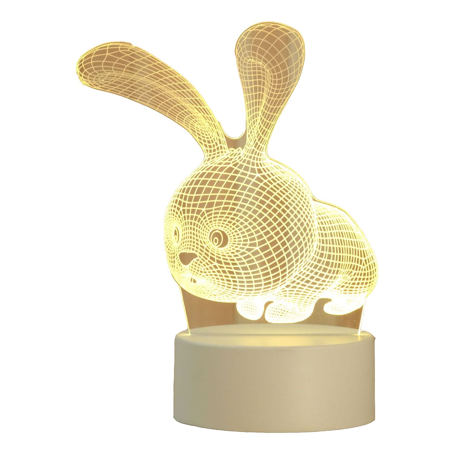 Lampa De Veghe 3D LED model Iepuras, din acril, cu alimentare USB